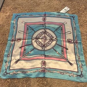 Name Brand Blue and Pink 100% Silk Scarf 50cm*50cm